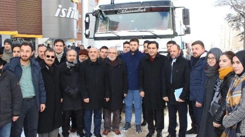 İhh Ve Kırşehir Belediyesi&rsquo;nden Halep&rsquo;e 4 Tır&rsquo;lık Gıda Yardımı