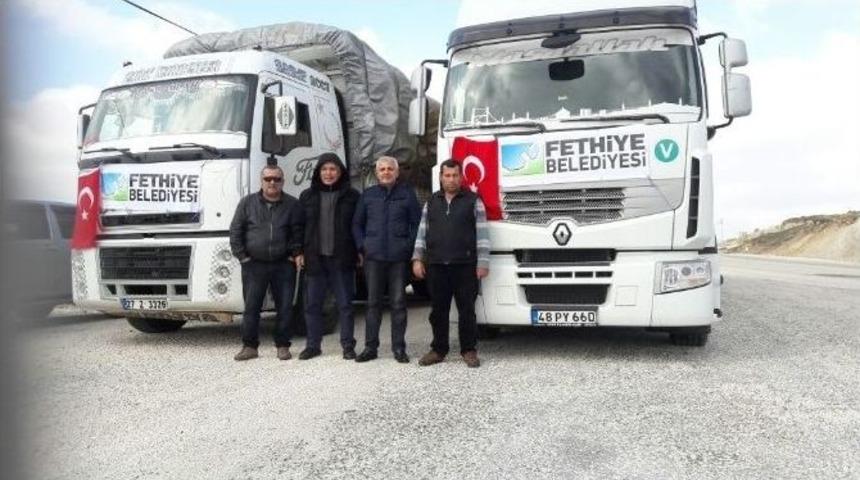Fethiye Belediyesi&rsquo;nin Yardım Tırları T&uuml;rkmenlere Ulaştı