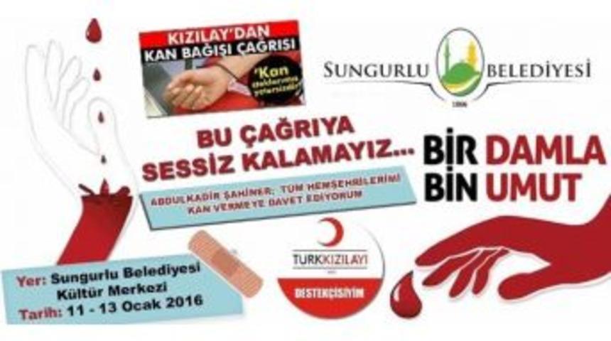 Sungurlu Belediyesi&rsquo;nden Kan Bağışı Kampanyası