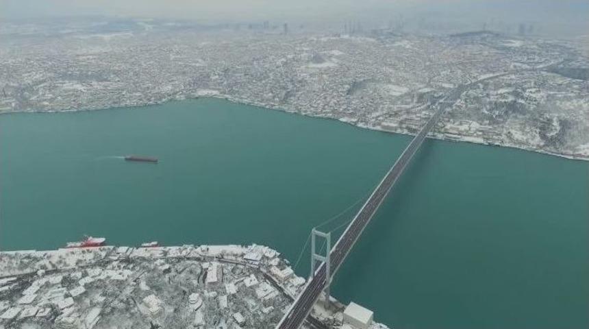İstanbul’un Beyaz Örtüsü Havadan Görüntülendi