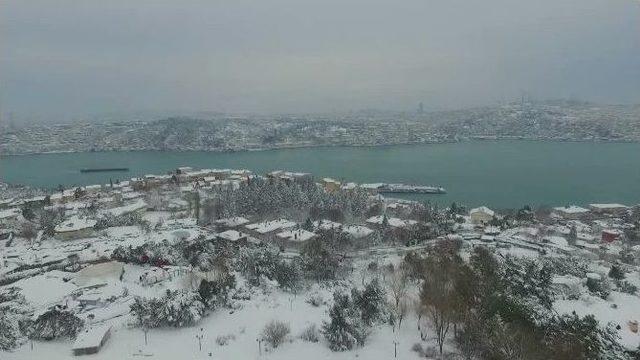 İstanbul’un Beyaz Örtüsü Havadan Görüntülendi