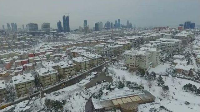 İstanbul’un Beyaz Örtüsü Havadan Görüntülendi