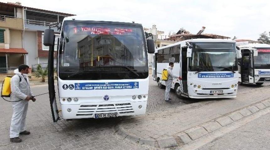 B&uuml;y&uuml;kşehir Toplu Taşıma Ara&ccedil;larını Gribe Karşı Dezenfekte Ediyor