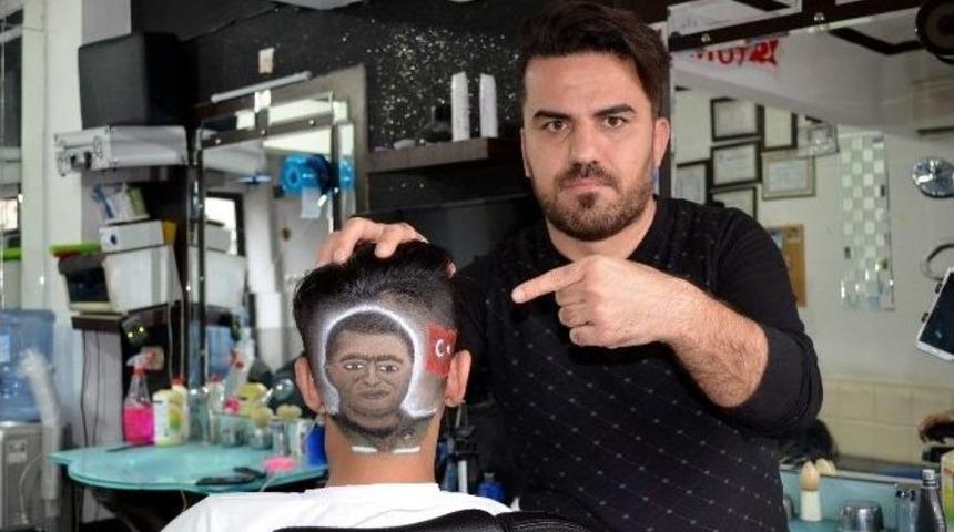 Kahraman Polis Fethi Sekin&rsquo;in Portresini Kafasına &Ccedil;izdirdi