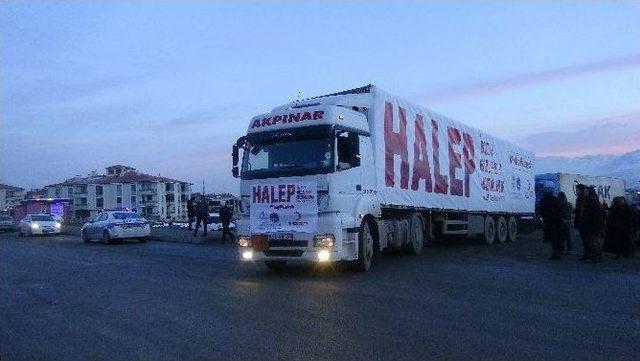 Erzincan Kyk’dan Halep’e 4 Tır Dolusu Yardım Malzemesi