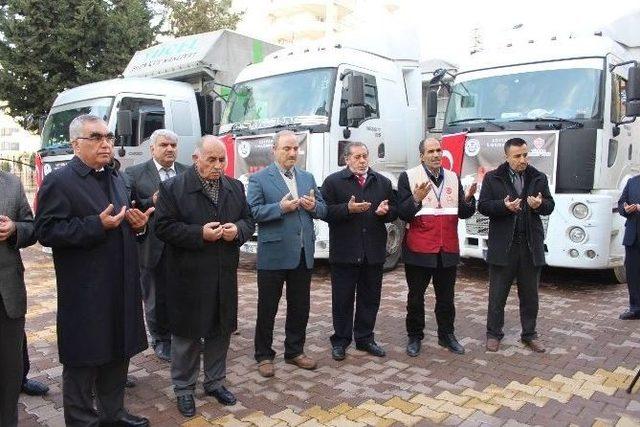 Adıyaman M&uuml;ft&uuml;l&uuml;ğ&uuml;nden Suriyelilere 3 Tır Dolusu Yardım G&ouml;nderildi 1