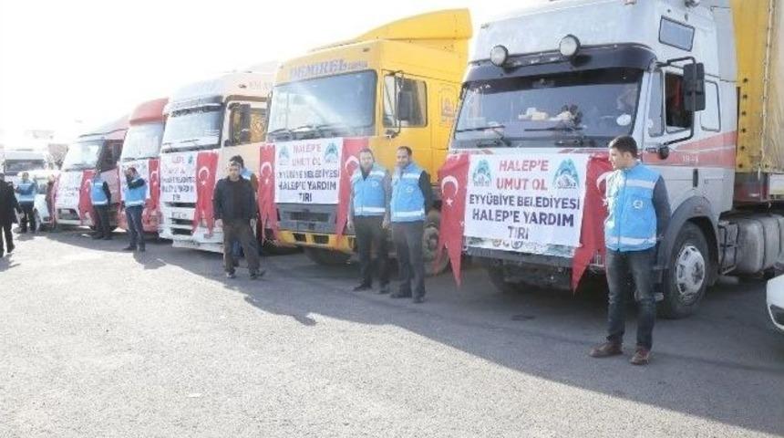 Eyy&uuml;biye Belediyesi Halep Ve Şırnak&rsquo;a 5 Tır Dolusu Yardım Malzemesi G&ouml;nderdi