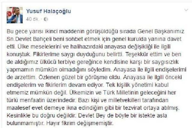Mhp’Li Halaçoğlu: Bahçeli Ile Görüştüm, Fikrim Değişmiş Değil 1