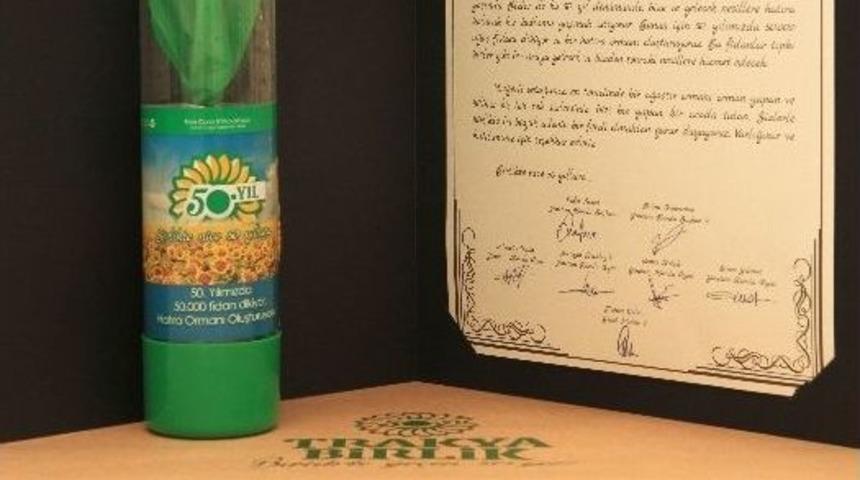 Trakya Birlik&rsquo;ten 50. Yılında Ortaklarına 50 Bin &Ccedil;am Fidanı