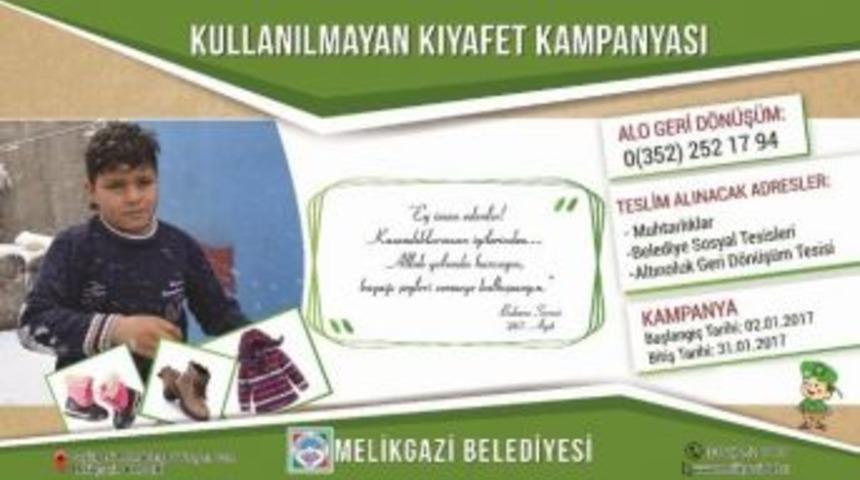 Melikgazi&rsquo;de Kullanılmayan Kıyafet Toplama Kampanyası
