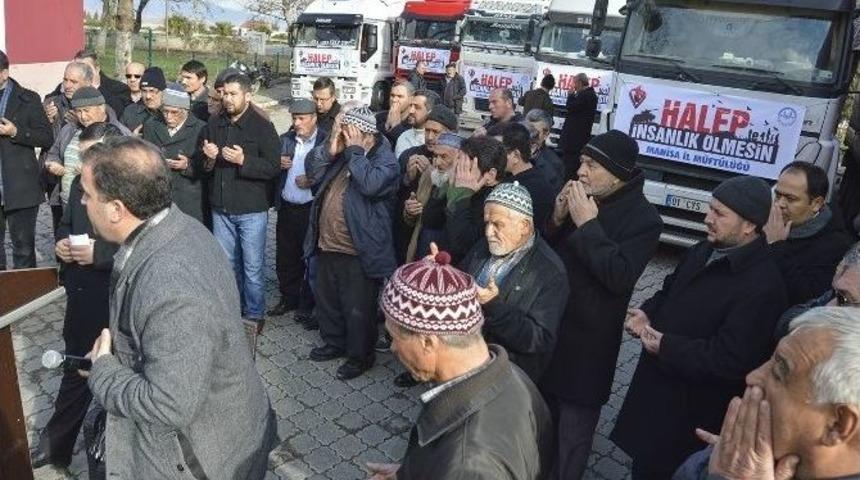 Halep İ&ccedil;in Yardım Tır&rsquo;ları Yola &Ccedil;ıktı