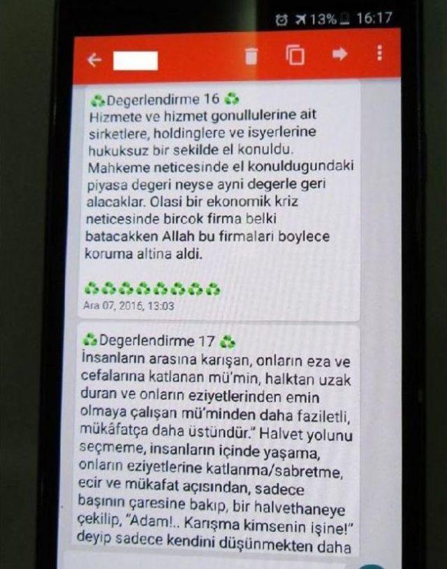 Fetö'den Tutuklanan Kişinin Telefonunda Ilginç Mesajlaşmalar