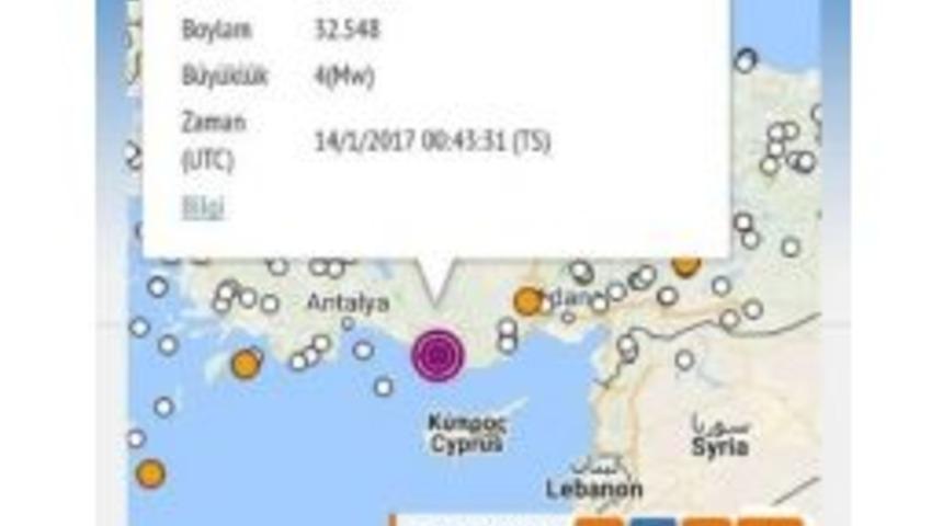 Akdeniz&rsquo;de Deprem