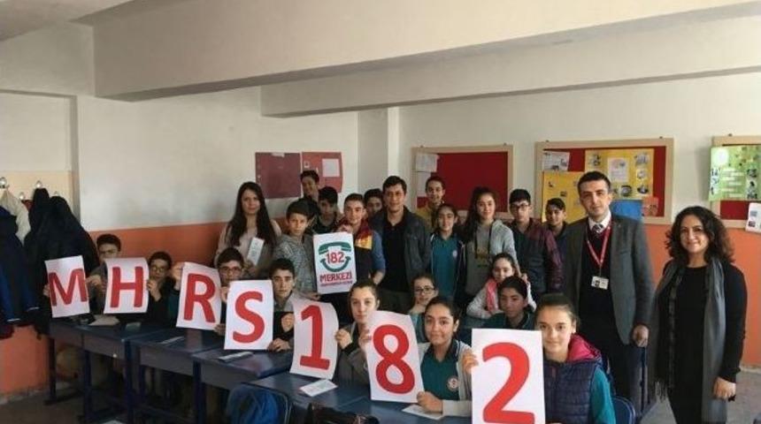 &Ouml;ğrencilere &lsquo;alo 182&rsquo; Eğitimi