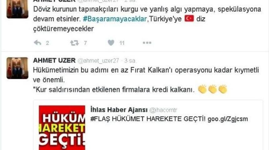 Ak Parti&rsquo;li Uzer: "kur Saldırısında Etkilenen Firmalara Kredi Kalkanı, Fırat Kalkanı Kadar &Ouml;nemli"