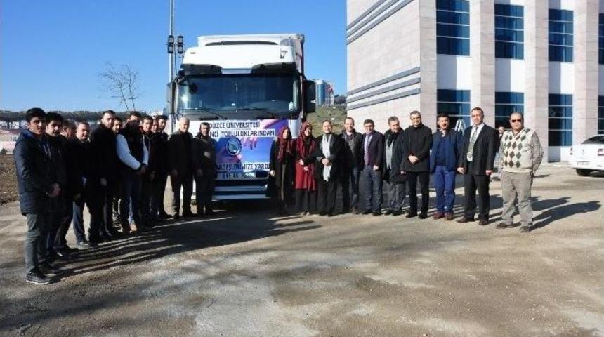 D&uuml;zce &Uuml;niversitesi Gen&ccedil;liğinden Suriye&rsquo;ye Yardım Eli