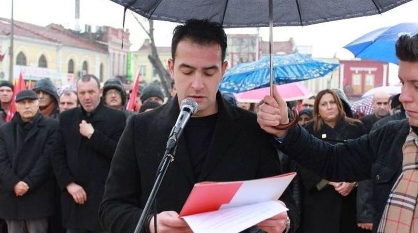 Edirne&rsquo;de Chp&rsquo;lilerden &lsquo;ayağa Kalkıyoruz&rsquo; Eylemi