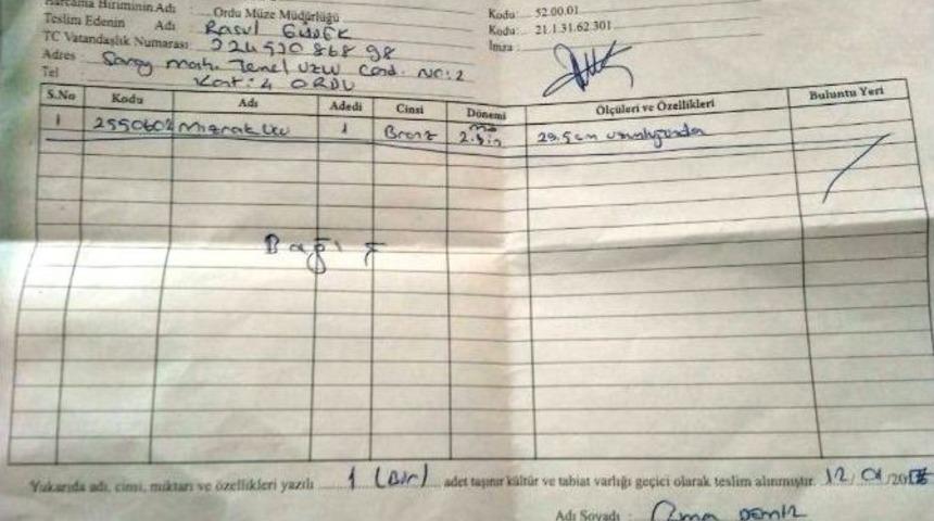 Ordu&rsquo;da 4 Bin Yıllık Mızrak Ucu Bulundu