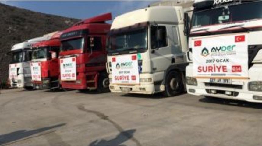 Ayder&rsquo;in 5 Yardım Tır&rsquo;ı Suriye&rsquo;ye Yola &Ccedil;ıktı
