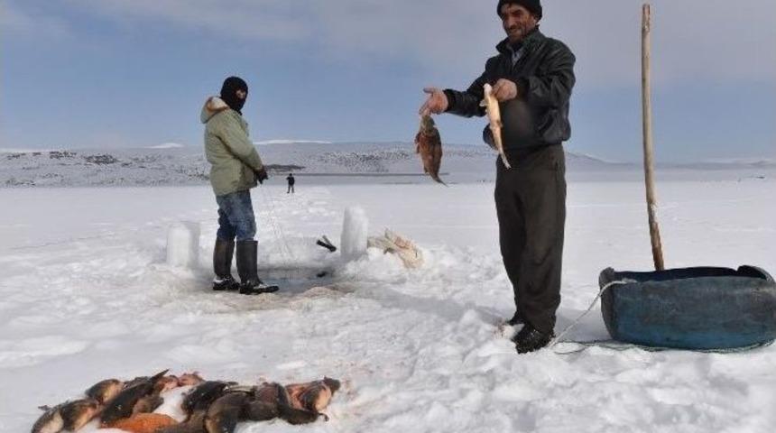 Donan G&ouml;lde Zorlu Balık Avı