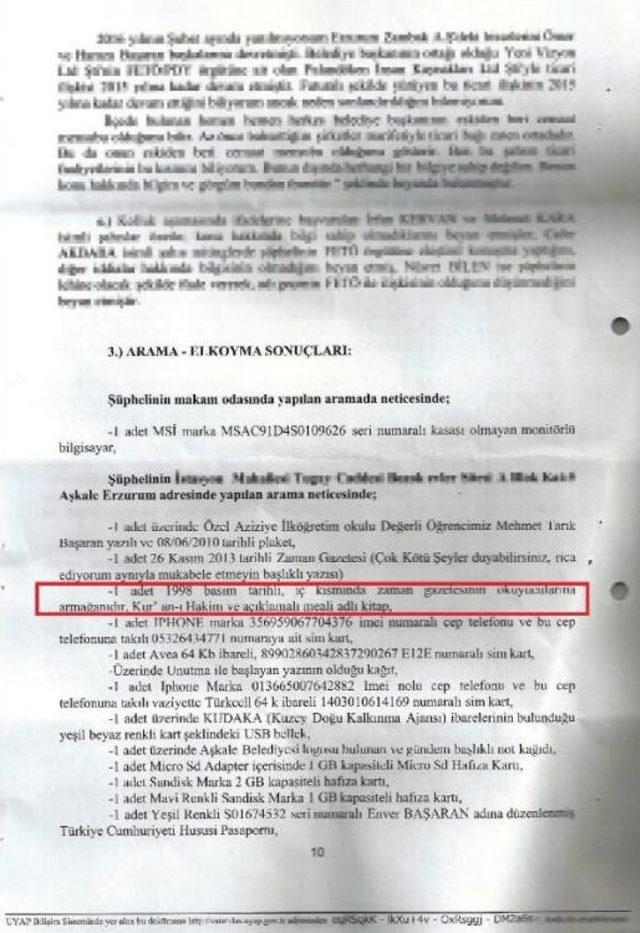 Fetö Davası Iddianamesinde Kuran-I Kerim Delil Listesinde 3