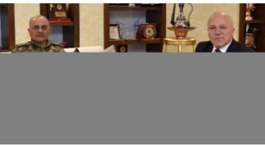 9. Kolordu Komutanı T&uuml;mgeneral &Ouml;zoğlu, Başkan Sekmen&rsquo;i Ziyaret Etti