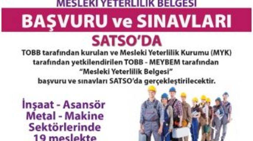 Mesleki Yeterlilik Belgelerini Artık Satso Verecek