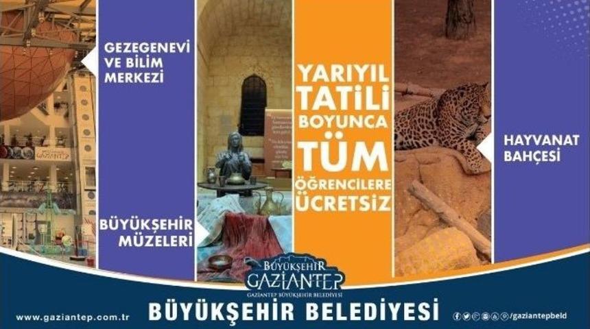 Gaziantep Belediye M&uuml;zeleri Ve Hayvanat Bah&ccedil;esi Yarıyıl Tatilinde T&uuml;m &Ouml;ğrencilere &Uuml;cretsiz