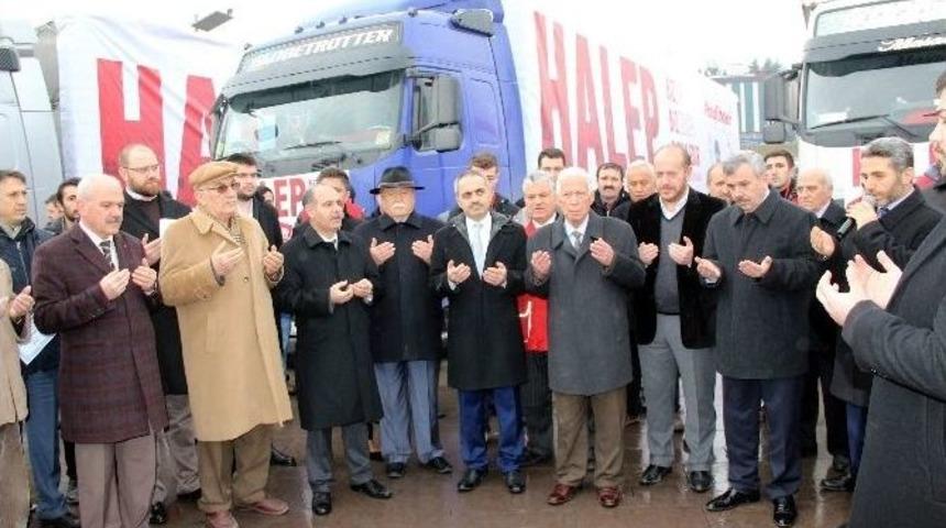 Yardım Tırları Halep İ&ccedil;in Yola &Ccedil;ıktı