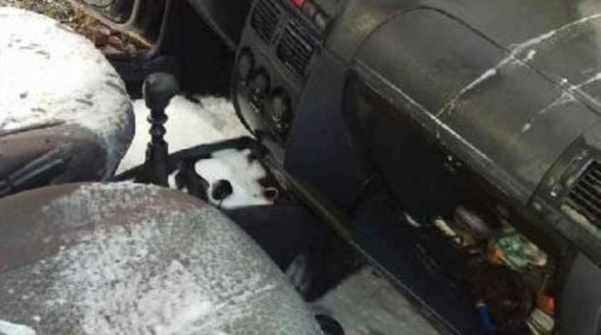 &Ccedil;alıştırmak Istediği Otomobil Alev Aldı