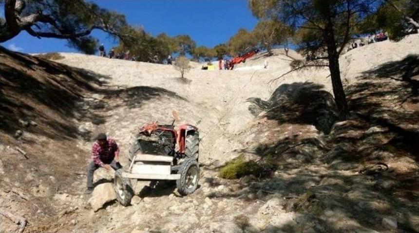 Trakt&ouml;r U&ccedil;uruma Yuvarlandı: 1 Yaralı