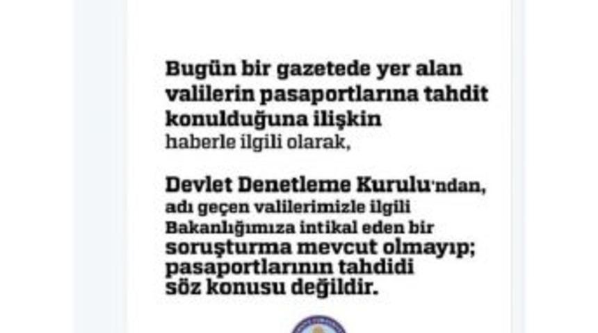 Sakarya Valisi Coş'un Pasaportunun Iptal Edildiği Iddiasına Yalanlama (2)