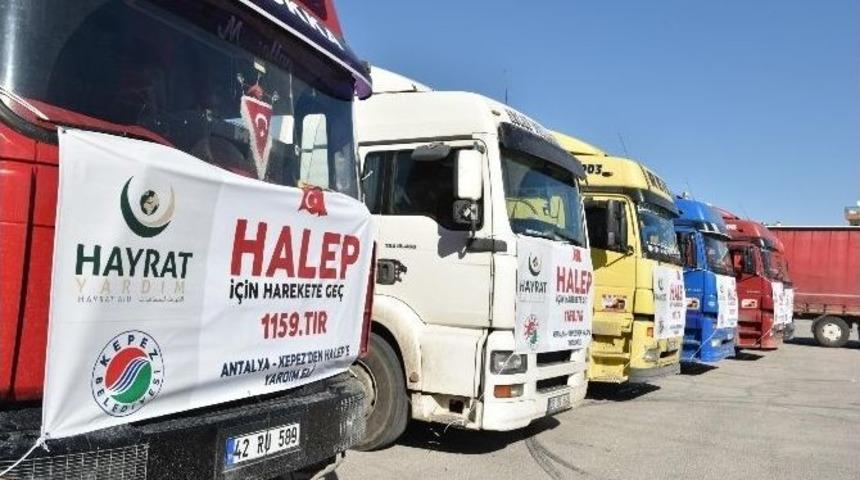 Kepez&rsquo;den Halep&rsquo;e 10 Tır İnsani Yardım
