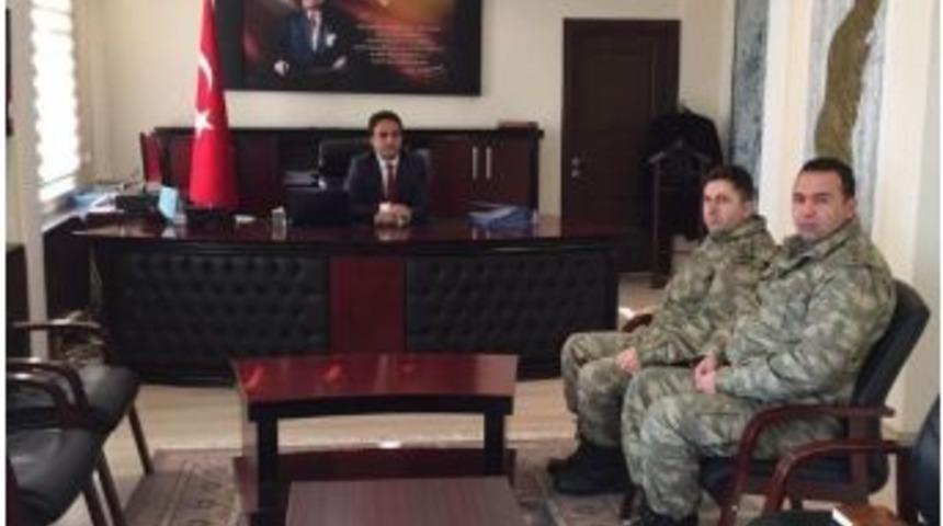Hudut Komutanı &Ccedil;okkıyak, Kaymakam D&uuml;ndar&rsquo;ı Ziyaret Etti