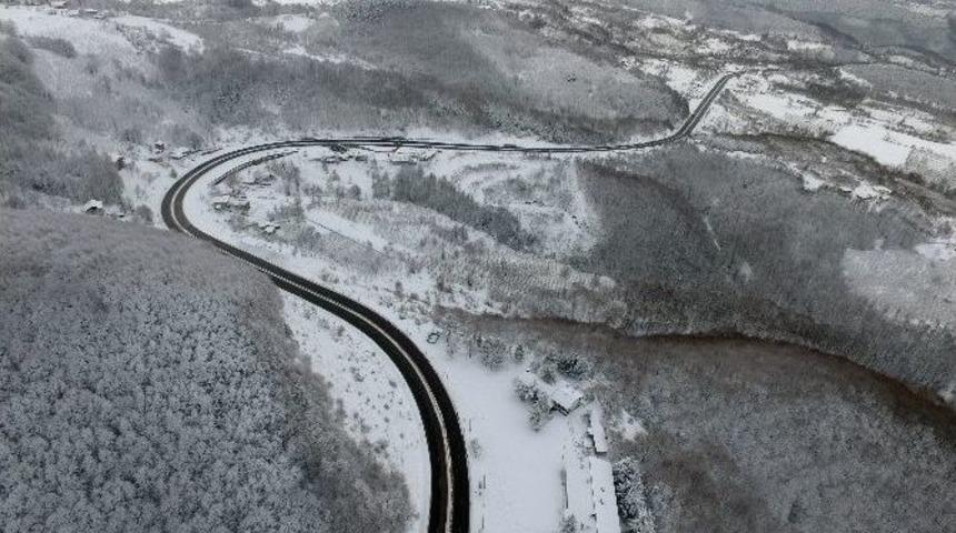 (&ouml;zel Haber) Bolu Dağı&rsquo;nın Eşsiz Kar Manzarası Havadan G&ouml;r&uuml;nt&uuml;lendi