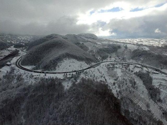 (özel Haber) Bolu Dağı’nın Eşsiz Kar Manzarası Havadan Görüntülendi