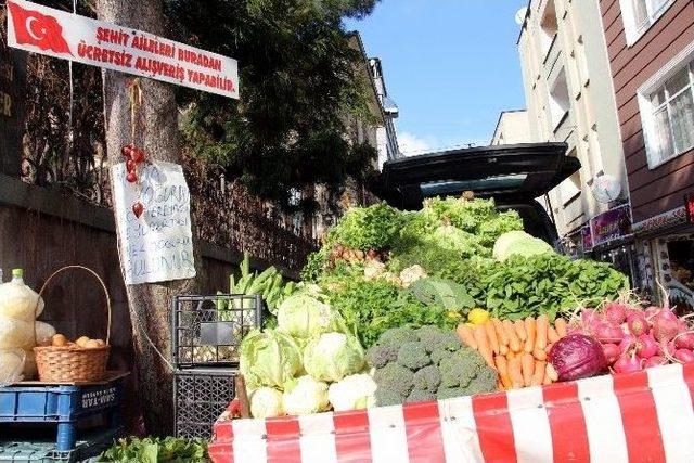 Şehit Yakınlarına Sebze-meyve Bedava