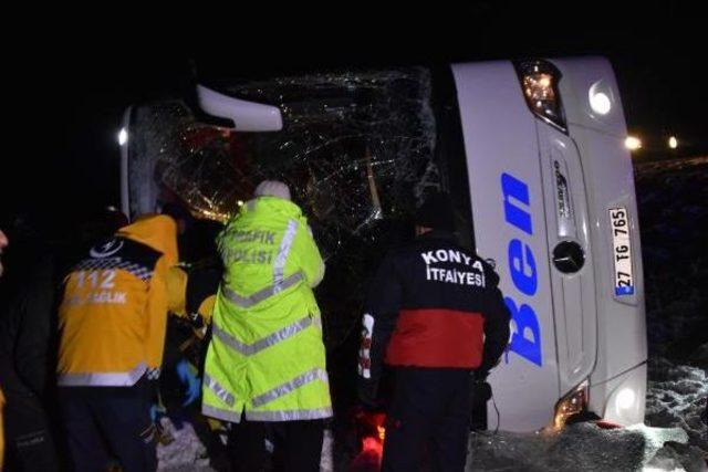 Konya’Da Yolcu Otobüsü Şarampole Devrildi: 1 Ölü, 46 Yaralı