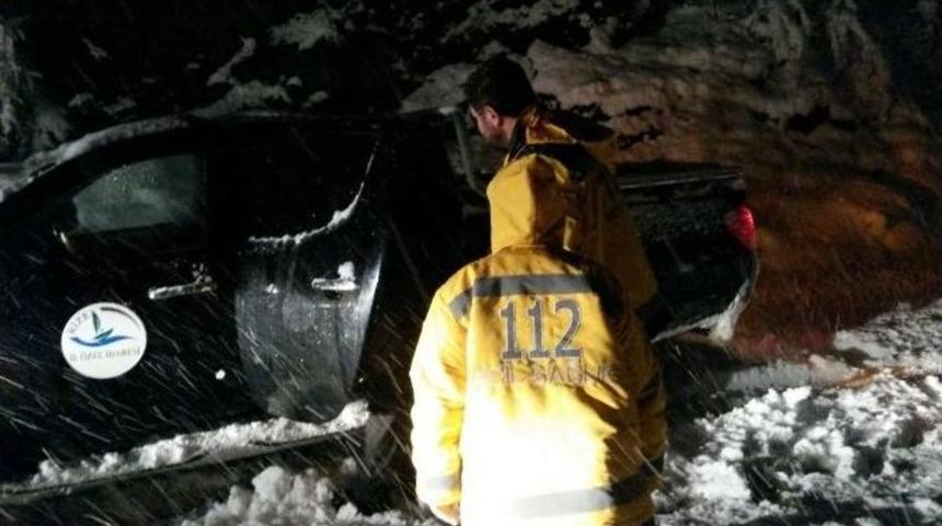 Rize&rsquo;de Kardan Dolayı Mahsur Kalan Hasta Kurtarıldı