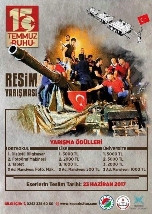 Kepez Belediyesinden 15 Temmuz Konulu Resim Yarışması 1