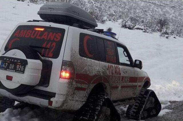 Mardin&rsquo;de Hastaların İmdadına Paletli Ambulanslar Yetişiyor 1