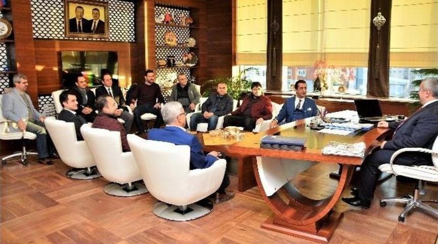 Başkan Baran, İnşaat M&uuml;hendisleri Odası Başkanı Ve Y&ouml;netimini Ağırladı