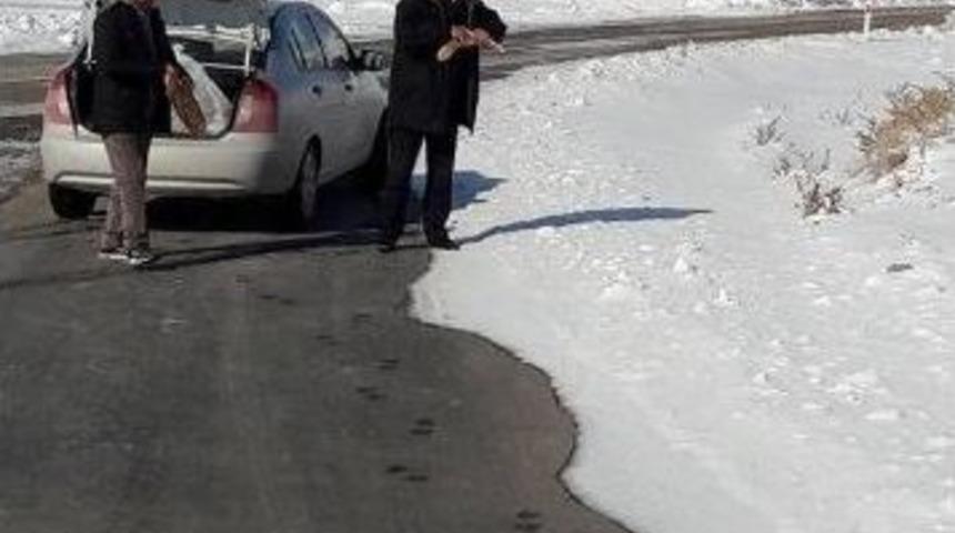 Özvatan Belediye Başkanı, Yaban Hayvanları İçin Doğaya Yiyecek Bıraktı