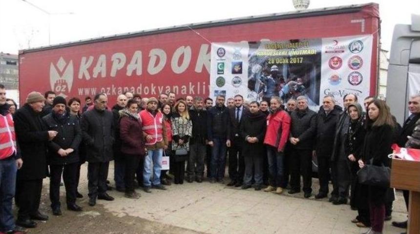 Ergene&rsquo;den Halep&rsquo;e Yardım Tır&rsquo;ı Yola &Ccedil;ıktı