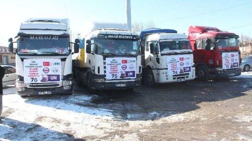 Elazığ&rsquo;dan Halep&rsquo;e 4 Tır Yardım