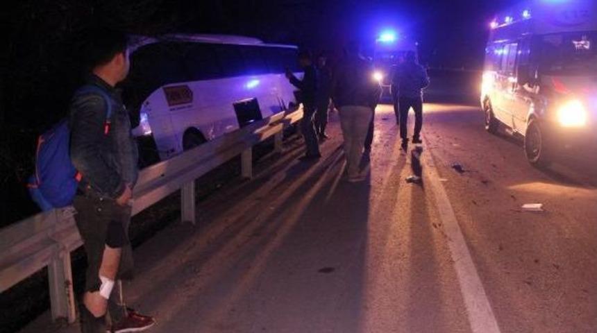 Tur Otob&uuml;s&uuml; S&uuml;r&uuml;c&uuml;s&uuml; K&ouml;peğe &Ccedil;arpmamak I&ccedil;in Manevra Yaptı: 15 Yaralı