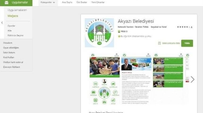 Akyazı Belediyesi Mobil Uygulaması Hizmete Girdi