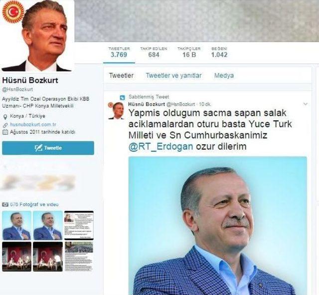 Chp'li Hüsnü Bozkurt'un Twitter Hesabı Hacklendi