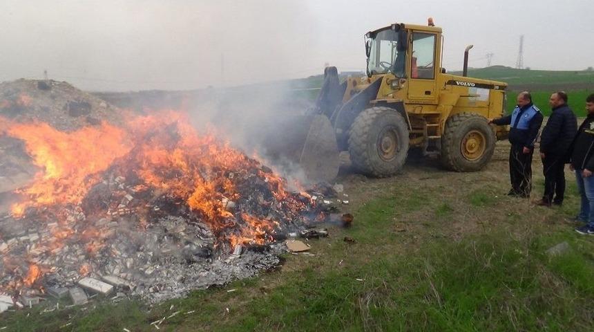 (&ouml;zel) Silivri&rsquo;de 50 Bin Paket Ka&ccedil;ak Sigara İmha Edildi