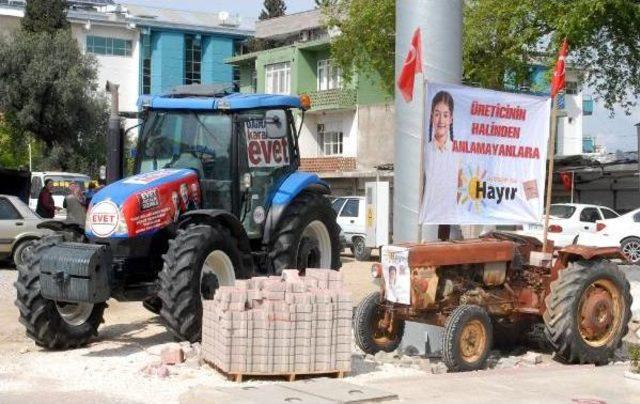 Serik'te Traktörlü Referandum Propagandası